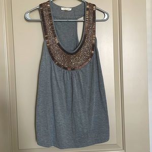 Gray camisole with detailed beading